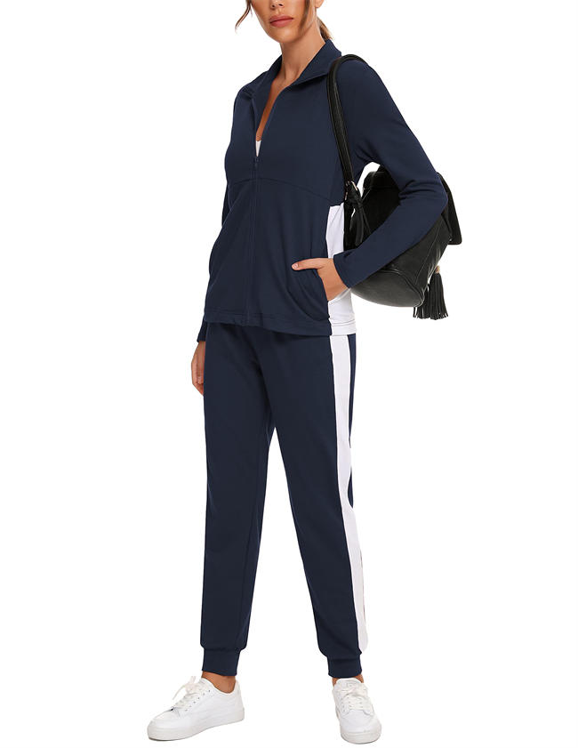Womens 2 Piece Tracksuit Sweatsuits Set Full Zip Sweatshirt & Jogger Pants with Pockets Casual Jogging Suit
